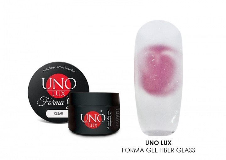 Uno Lux, Forma Gel Fiber Glass - моделирующий прозрачный гель (Clear), 30 гр
