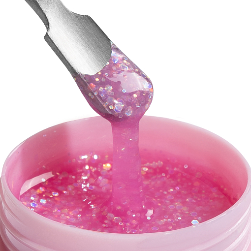 Adricoco, Chic Gel - гель для наращивания камуфлирующий с глиттером №04, 15 мл
