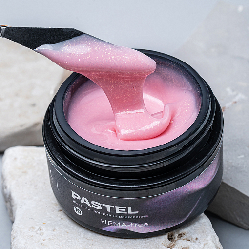 TNL, Pastel - жесткий гель для наращивания с шиммером №10 (розовый ангел), 15 мл