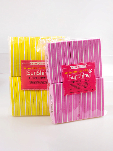 SunShine, пилка для шлифовки луна МИНИ S39PK-M (розовая, 100/180), 20 шт
