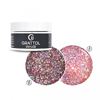 Grattol, Gel Crystal Bright - гель со светоотражающим глиттером №06, 15 мл
