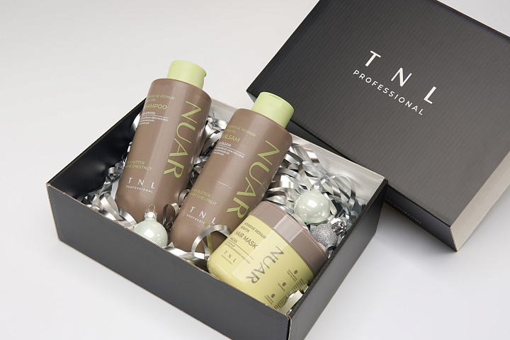 Набор в подарочном боксе TNL №1 (шампунь, бальзам, маска для волос)