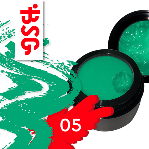 BSG, Полижеле для наращивания ногтей №05 (зелёный), 13 гр