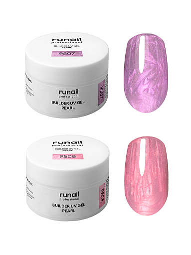 RuNail, набор №64 моделирующий УФ-гель c жемчужным эффектом PEARL (2 оттенка по 15 гр)