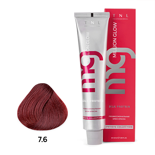 TNL, Million glow Silk protein - крем-краска для волос (7.6 Блонд красный), 60 мл TNL, Million glow Silk protein - крем-краска для волос (7.6 Блонд красный), 60 мл