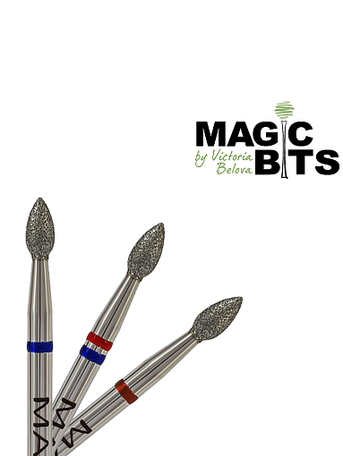 Magic Bits, набор алмазная фреза чечевица (2.5 мм, мягкая), 2 шт