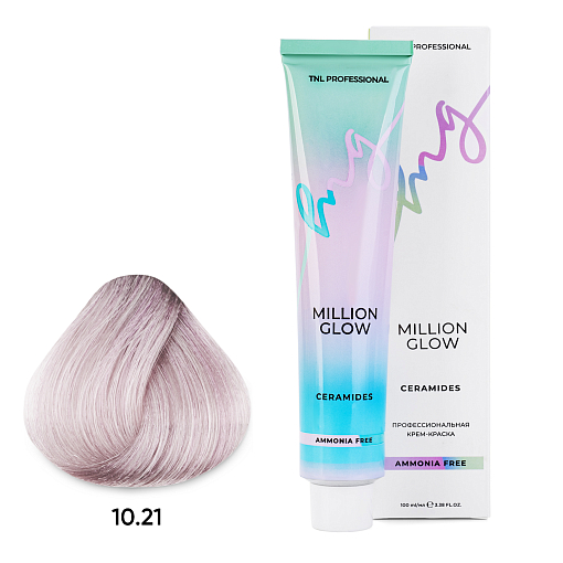 TNL, Million glow Ammonia free collection Ceramides - крем-краска для волос (оттенок №10.21), 100 мл