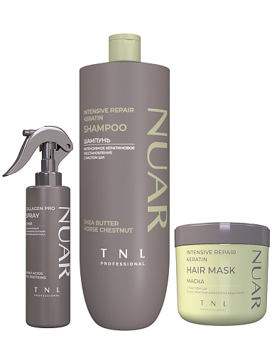 TNL, набор №247 шампунь, маска, спрей для волос интенсивное кератиновое восстановление NUAR TNL, набор №247 шампунь, маска, спрей для волос интенсивное кератиновое восстановление NUAR