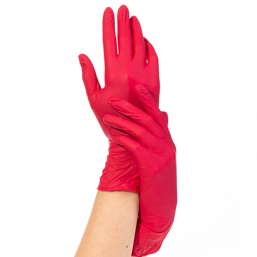 Archdale, перчатки для маникюриста нитриловые неопудр. Nitrimax 756ТM (красные, M), 50 пар