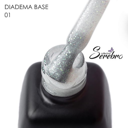 Serebro, DiaDema base - база с голографическими блестками №01, 11 мл