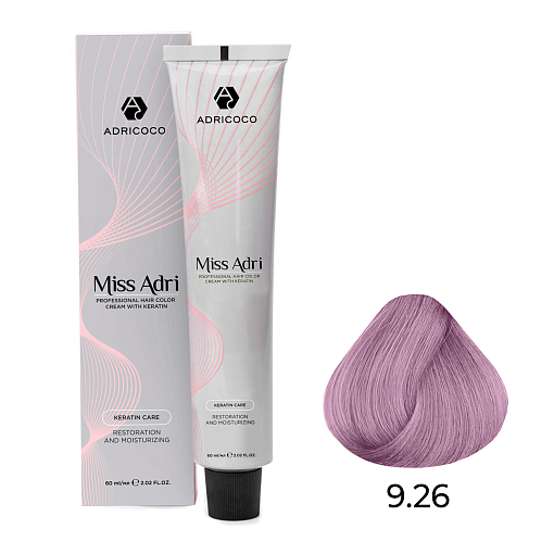 Adricoco, Miss Adri - крем-краска для волос (9.26 Очень светлый блонд фиолетовый розовый), 60 мл Adricoco, Miss Adri - крем-краска для волос (9.26 Очень светлый блонд фиолетовый розовый), 60 мл