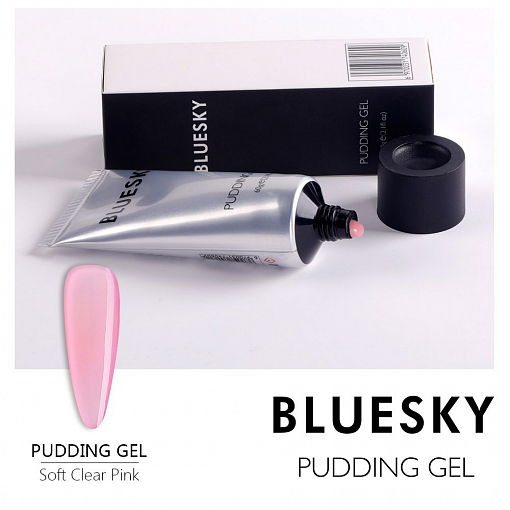 Bluesky, Pudding polygel - полигель камуфлирующий Soft Clear Pink (прозрачный розовый), 60 мл