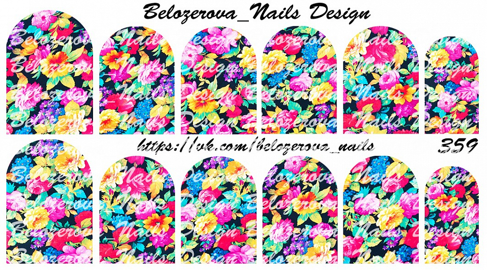 Слайдер-дизайн Belozerova Nails Design на белой пленке (359)