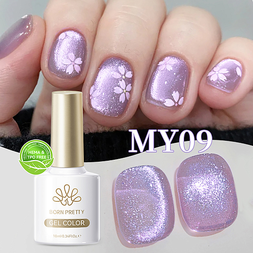 Born Pretty, Colored Cat Magnetic Gel-Light Flow - магнитный гель-лак "кошачий глаз" MY09, 10 мл