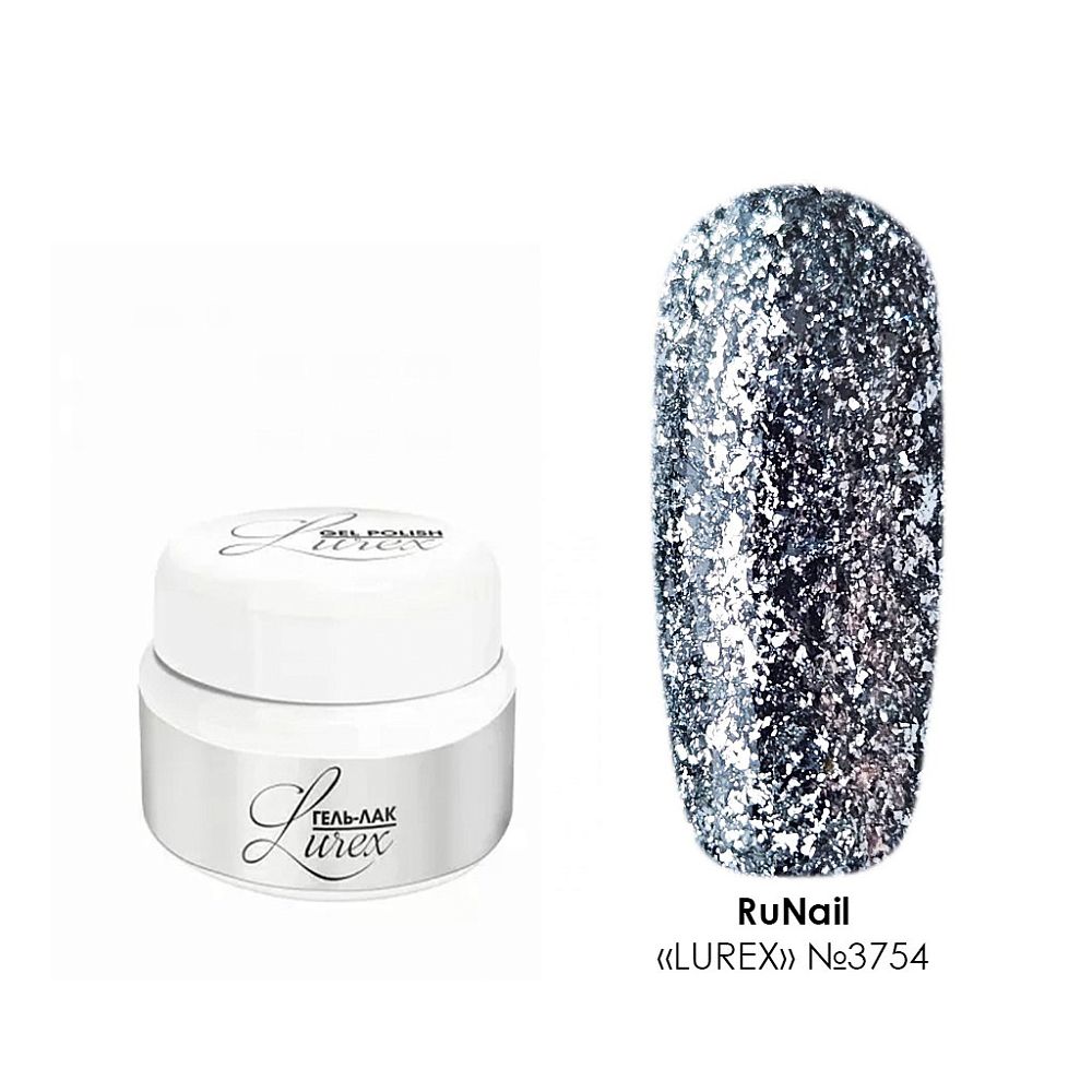 RuNail, Lurex - гель-лак с глиттерными блестками №3754, 5 гр
