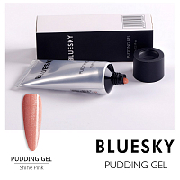 Bluesky, Pudding gel - полигель камуфлирующий (розовый с шиммером Shine Pink), 60 гр