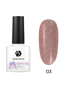 Adricoco, AdriVita 1-Step - однофазный гель-лак с шиммером №3 (крем-какао), 8 мл