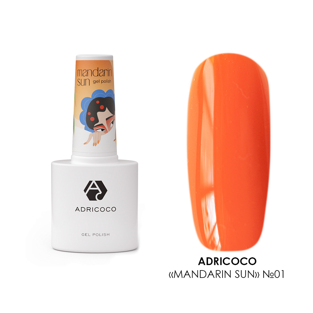 Adricoco, гель-лак Mandarin sun №01, 8 мл Adricoco, гель-лак Mandarin sun №01, 8 мл
