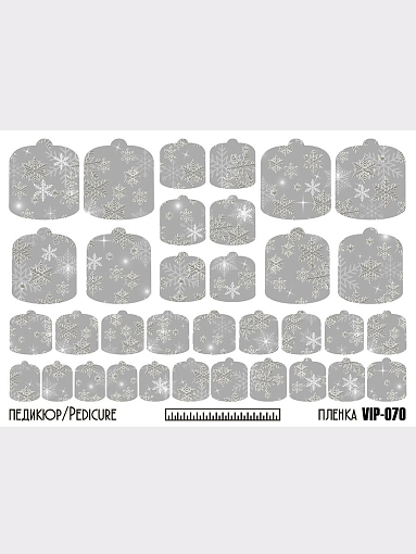 Anna Tkacheva, наклейки пленки для педикюра с фольгой VIP-070