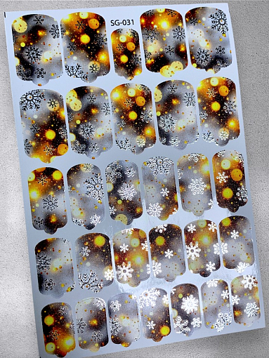 Anna Tkacheva, фольгированные наклейки пленки для дизайна ногтей SG-031