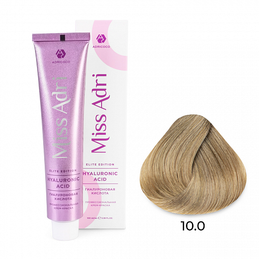 Adricoco, Miss Adri Elite Edition - крем-краска для волос (оттенок 10.0), 100 мл