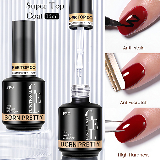 Born Pretty, PRO Super top coat - топ для гель-лака, 15 мл