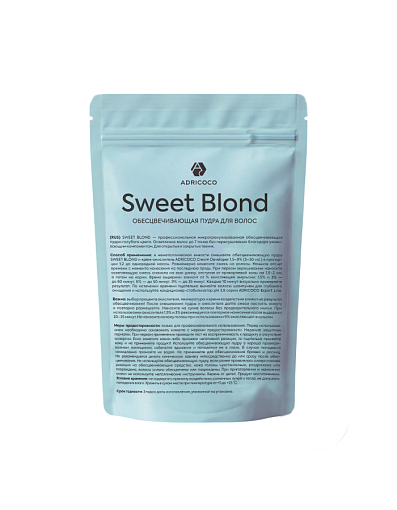 Adricoco, Sweet Blond - пудра обесцвечивающая для волос (голубая), 500 гр