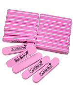 SunShine, пилка для шлифовки мини розовая S14PK-M (100/180), 20 шт