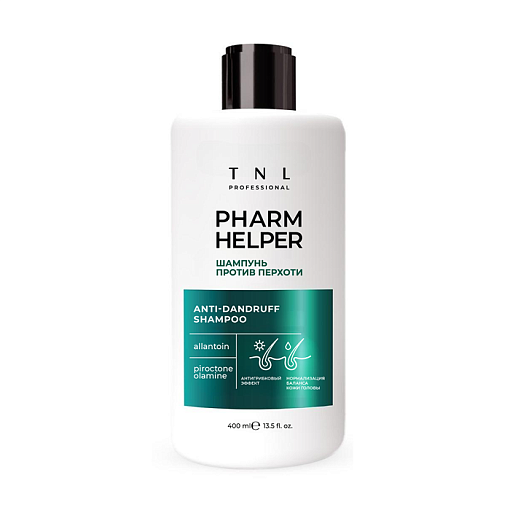 TNL, Pharm Helper - шампунь против перхоти с аллантоином и пироктон оламином, 400 мл