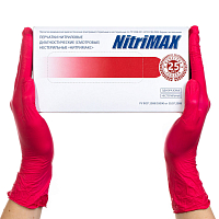 Archdale, перчатки для маникюриста нитриловые Nitrimax (красные, M), 50 пар
