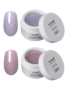 RuNail, набор №61 моделирующий УФ-гель светоотражающий REFLECTIVE NUDE (2 оттенка по 15 гр)