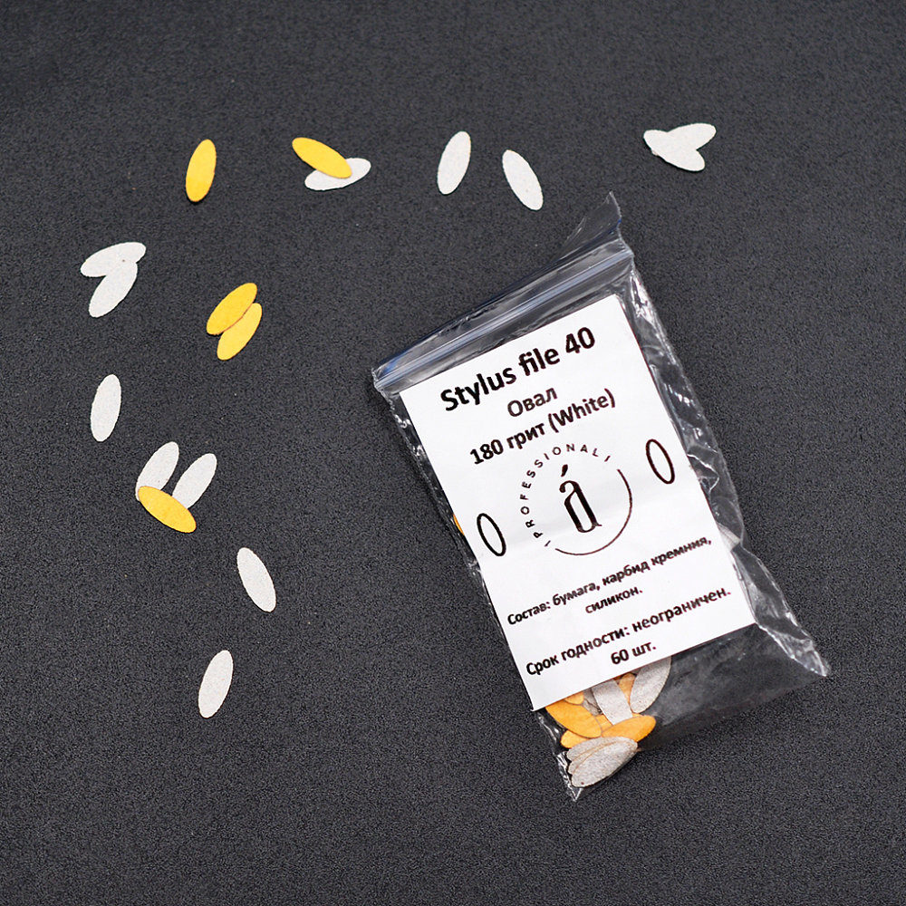Atis, сменные внутренние файлы для Manicure Stylus*40 (White, 180 грит), 60 шт Atis, сменные внутренние файлы для Manicure Stylus*40 (White, 180 грит), 60 шт