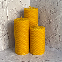 Свеча из вощины (С0, ярко-желтый), 16 х 5,5 см