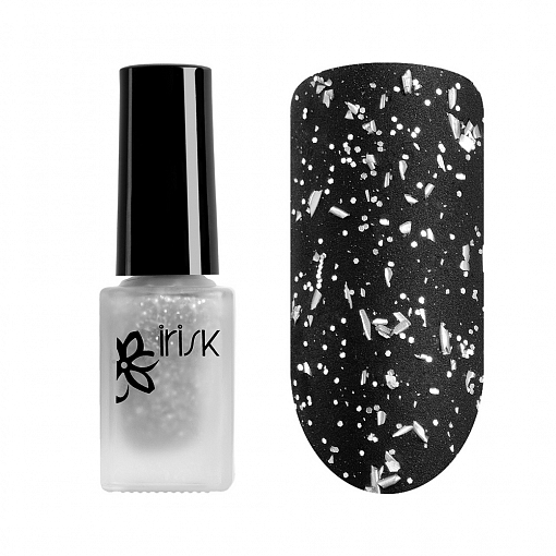 Irisk, Potal flakes - лаковое матовое покрытие для ногтей с поталью №001, 8 мл