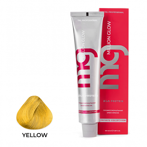 TNL, Million glow Silk protein - крем-краска для волос корректор (желтый), 100 мл