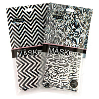 Irisk, защитная маска для мастера маникюра трехслойная с черно-белым принтом (снежный барс), 6 шт