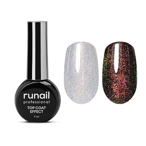 RuNail, Top Сoat EFFECT OPAL AURORA - глянцевый топ для гель-лака №9910 (без л/с), 9 мл RuNail, Top Сoat EFFECT OPAL AURORA - глянцевый топ для гель-лака №9910 (без л/с), 9 мл