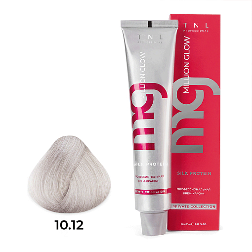 TNL, Million glow Silk protein - крем-краска для волос (10.12 Платиновый блонд пепельный перламутр)
