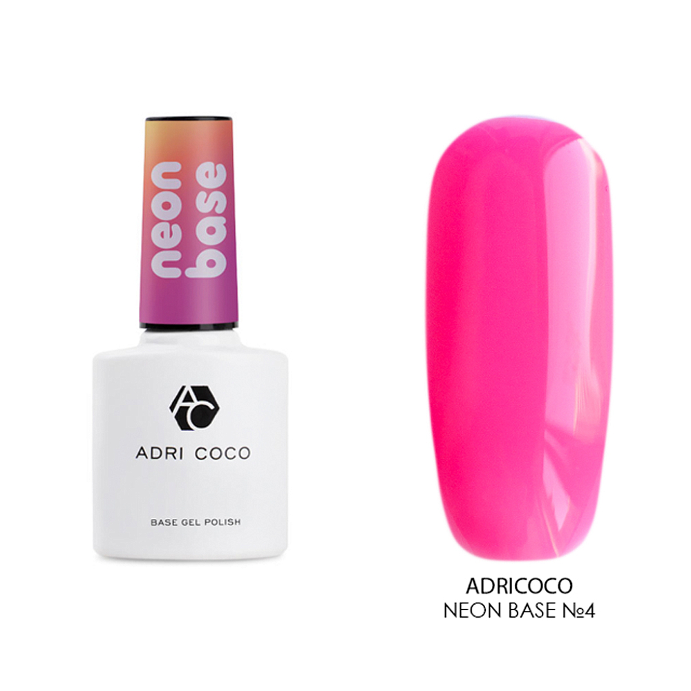 Adricoco, Neon base - цветная база №4, 8 мл Adricoco, Neon base - цветная база №4, 8 мл