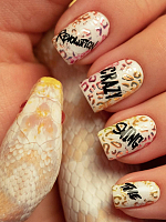 Набор пластина 6х6 см (надписи, слова), слайдеры 6,5х9 см (змея, рептилия, животный принт)