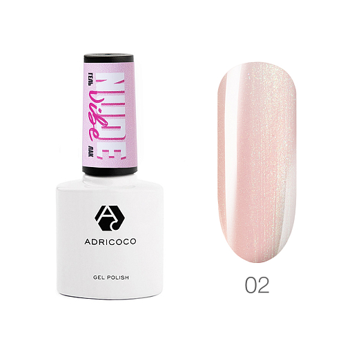 Adricoco, Nude Vibe - гель-лак с блестками №02, 8 мл