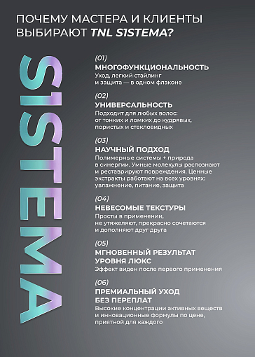 TNL, Sistema Vol - лифтинг-спрей для объема волос и баланса кожи головы, 250 мл