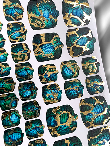 Anna Tkacheva, наклейки пленки для педикюра с фольгой VIP-086