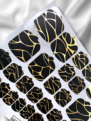 Anna Tkacheva, наклейки пленки для педикюра с фольгой VIP-078