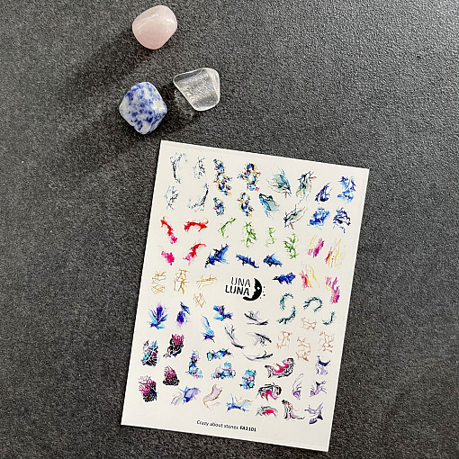 Una Luna, слайдер-дизайн для ногтей Crazy about stones (FA1101)