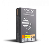 Benovy, Latex Chlorinated - перчатки латексные неопудренные (S), 50 пар