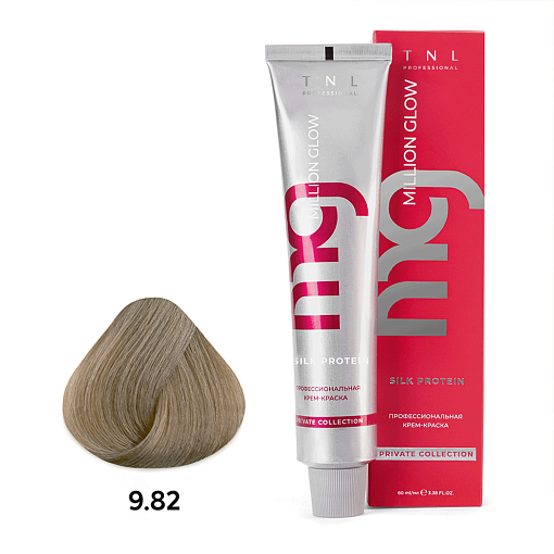 TNL, Million glow Silk protein - крем-краска для волос (9.82 Очень светл.блонд шоколад.перламут), 60