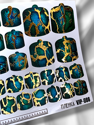 Anna Tkacheva, наклейки пленки для педикюра с фольгой VIP-086