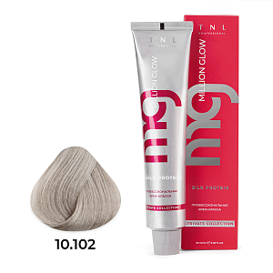 TNL, Million glow Silk protein - крем-краска для волос (10.102 Платин.блонд пастел.перламутр), 60 мл