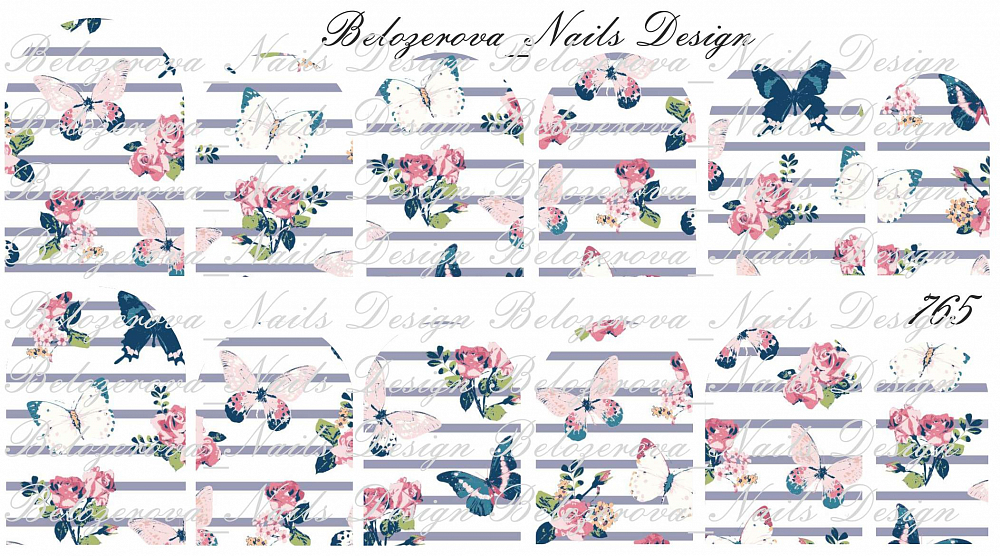 Слайдер-дизайн Belozerova Nails Design на белой пленке (765)